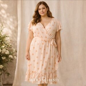 LC Lauren Conrad Romantic Polka Dot Wrap Dress | 2X